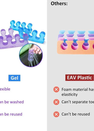 2pcs (1pair)Soft Silicone Finger Toe Separator Soft-Silicon 5 Colors Flexible  Finger Toe Spacers for Nail Polish Pedicure Tools nailartSupply Store