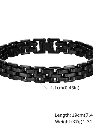 Gents Bracelet for Men Two Tone Stainless Steel Bracelets mprainbow Official Store