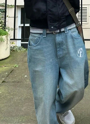 Baggy Graffiti Embroidered Jeans INS Clothing Store