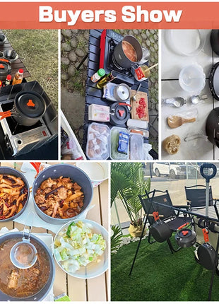 Camping Cooking Set - Outdoor Cookware & Picnic Tableware | Non-Stick Pots & Teapot Stone's Store