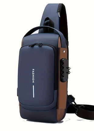 Men'S Anti-Theft Password Lock Chest Bag - Made of Durable Oxford Fabric, Adjustable Shoulder Strap, Suitable for Motorcycles And Casual Sports, Crossbody Style, Slant Bag. unixinu Official Store