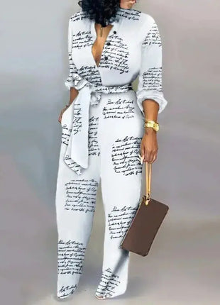 Elegant  Jumpsuit Women Fashion Deep V-neck One Piece Overalls Casual Jumpsuits Streetwear Ms Chuh 02 Store