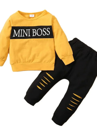 2PCS Newborn Boy Clothes Set Letter Print Long Sleeve Top+Pants Fashion Spring and Autumn Clothes Suits For Infant 0-18 Months PfotenSpaß