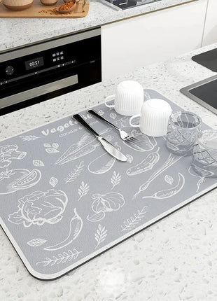 Super Absorbent Large Kitchen Absorbent Mat Antiskid Draining Coffee Dish Drying Mat Quick Dry Bathroom Drain Pad Tableware Mat E-Goods Store