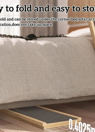 Height-Adjustable Wooden Pet Ramp for Car/Truck - Foldable Dog Stairs for Couch/Bed Access - Non-Slip Safety Ladder for Cats Dropshipman