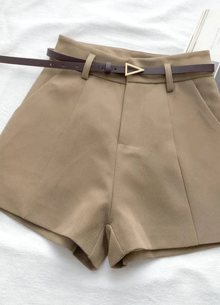 Belted High Waisted Shorts Stone's Store