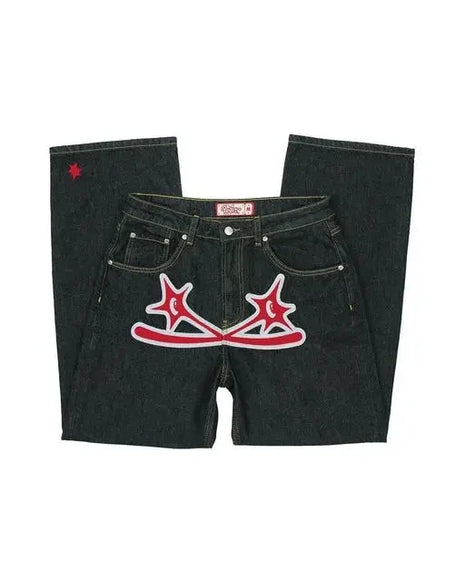 Baggy Graffiti Embroidered Jeans INS Clothing Store