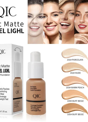 Liquid Foundation Concealer Face Naturally Flawless Matte Oil-Control Waterproof Long Lasting Foundation 30ml 5 Colors Optional Shop1103810101 Store