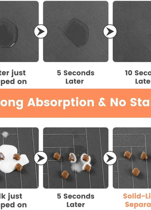 Absorbent Pet Feeding Mat S/M/L – Waterproof Placemat for Dogs & Cats, Quick-Dry Food & Water Bowl Mat with Non-Slip Rubber Backing Shop1104797378 Store