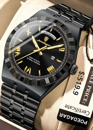 POEDAGAR Classic Lux® – Men’s Stainless Steel Watch POEDAGAR Watch Store