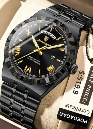 POEDAGAR Classic Lux® – Men’s Stainless Steel Watch POEDAGAR Watch Store
