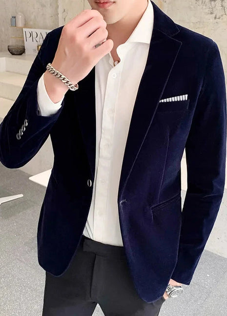 Spring Velvet Men's Wedding Blazer - Fashion Casual Suit Shop1102840275 Store