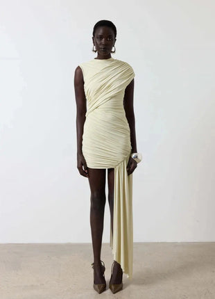 Ruched Bodycon Mini Club Dress - Stretch Sleeveless Party Wear Shop1104646894 Store