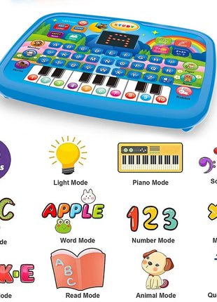 Kids’ Education Tablet Toy, Age 3+ Literacy Math Music Learning, Doubles as Electronic Keyboard, Birthday Christmas Gift TOYMAX Store