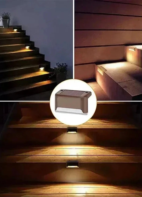 Solar LED Stair Lights – Waterproof Outdoor Step & Pathway Lighting XIWANGFIRE Lamp Store