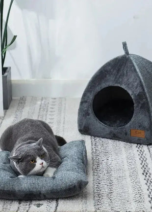 New Triangle Cat Nest Closed Cat House Pet Nest Warm and Thickened Deep Sleep Dog Nest Pet Supplies Closed Cat bed cat tents Dropshipman