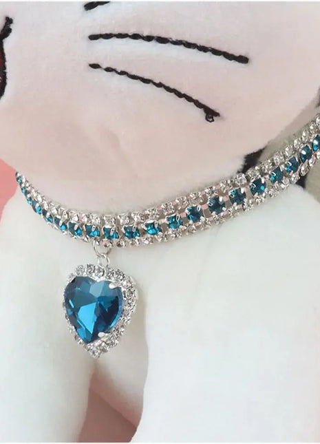 Cat Rhinestone Diamante Collar Necklace for Kitten Cute Bling Pet Accessories for Cat Puppy Doggy Crystal Pendant Diamond Collar Worldwide Pets Store