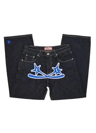 Baggy Graffiti Embroidered Jeans INS Clothing Store
