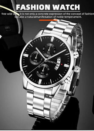 Fashion Men's Watch Luxury Silver Stainless Steel Men Watches Store