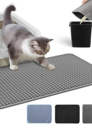 Cat Litter Mat Water Urine Proof Double Layer Pet Foldable Cat Litter Trapping  Pet Carpet Bed Pads For Cats Pet Clean Supplies Dropshipman