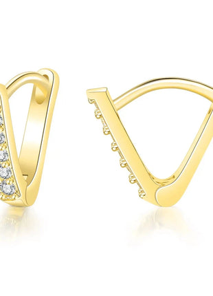 Emerald Gold Plated latest design Classic stud DOUBLE FAIR Official Store