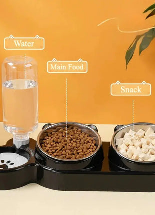 Stainless Steel Pet Bowl and Water Feeder with Automatic Water Dispenser - Neck Protection for Dogs and Cats Dropshipman