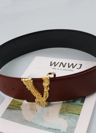 Wide V-Shaped Gold Waist Belt – Chic & Versatile Fashion Accessory™ Romance Jewelry Store