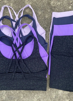 2 Piece Cross Back Bra Top High Waist Shor Shop1104290027 Store