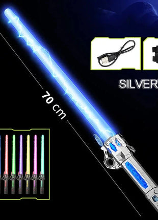 Children Colorful Glowing Sword Toys Telescopic Music Laser Sword 2-in-1 Rotating Decompression Toy Light Sword Kids Adult Toys Shop MEIZIYU Store