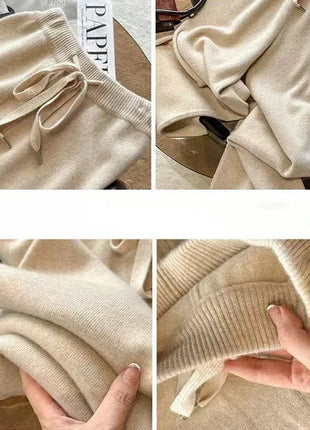 Bxoxo Autumn Casual Wide Leg Pants for Women High Waist Drawstring Soft Warm All Match Pants Korean Solid Simple Straight Trousers New Suli Store