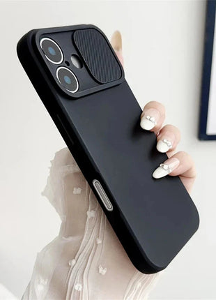 Slide Camera Lens Protection Soft Silicone Case For iPhone 16 15 14 Plus 13 12 11 Pro X XS XR Max 8 7 SE Shockproof Bumper Cover Balsam Digital Store