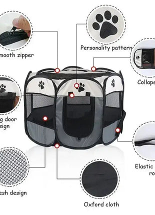 Portable Foldable Pet Tent Kennel Fence and easy To Use Stone's Store