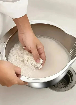 Rice Washer Strainer Bowl Stainless SteelRice Washing Bowl Rice Sieve Colander Fruit And Vegetable Strainer Kitchen Tools Shop1103843504 Store