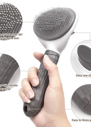 Pet Dog Brush Cat Comb Self Cleaning Pet Hair Remover Brush Chinese Gold Leaf Store