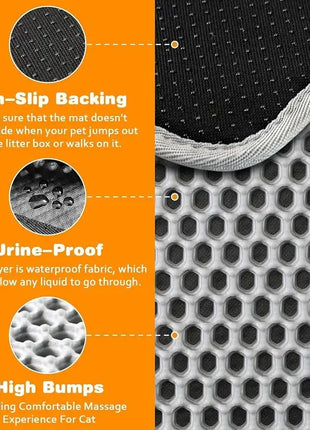 Cat Litter Mat Water Urine Proof Double Layer Pet Foldable Cat Litter Trapping  Pet Carpet Bed Pads For Cats Pet Clean Supplies Dropshipman