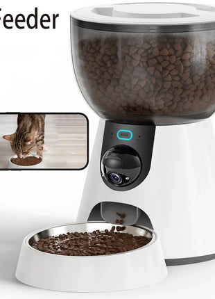 4L 5G Net Automatic Cat Feeder Smart Pet Feeder For Cats Dogs Food Dispenser With Camera Recorder Timing Video Feeding Bowl Dropshipman
