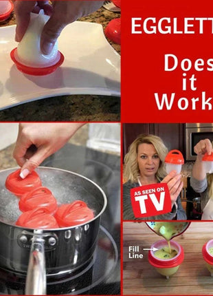 Non-stick Silicone Boiled Eggs Cup Kitchen Egg Cooker Poachers Silicone Steamed Egglettes Cooking Accessories Gift kitchen tools Cleaning series Store