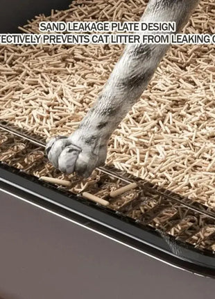 Cat Litter Box Semi Enclosed Design Large Capacity Splashproof Cover Easy Clean Non Stick Cat Toilet with Litter Scoop for Cats Dropshipman