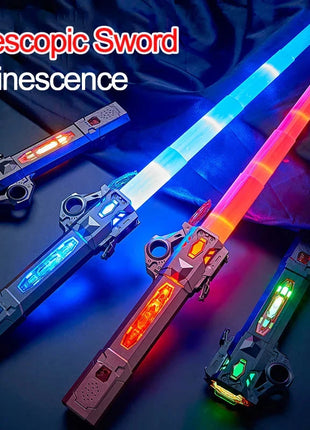 Children Colorful Glowing Sword Toys Telescopic Music Laser Sword 2-in-1 Rotating Decompression Toy Light Sword Kids Adult Toys Shop MEIZIYU Store