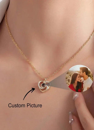 Personalized Heart Projection Necklace Custom Photo Memorial Jewelry Gift HIBODY Jewel Store