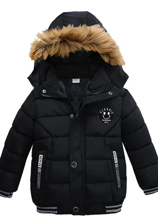 2025 Winter Children Warm Clothing Boys Down Jacket Baby Polyester Fiber Hooded Coat Thicken Outerwear Kids Solid Color Parka Shop1103725985 Store