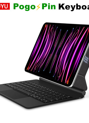 Smart PIN Plug&Play Magic Keyboard Case For iPad Pro 11/12.9/13 M4 M3 M2 Air 4/5/6/7 10.9 Multi-touch Pogo Pin Reverse Charging