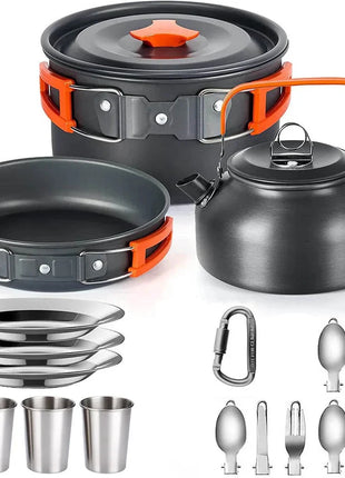 Camping Cooking Set - Outdoor Cookware & Picnic Tableware | Non-Stick Pots & Teapot Stone's Store