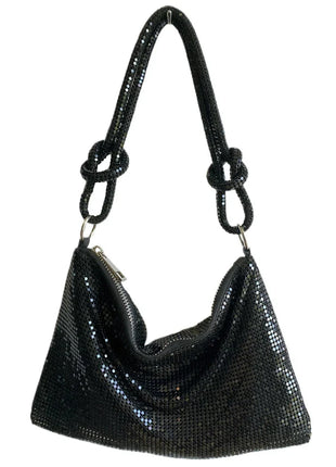 Handle Soft Sequins Evening Clutch Bag For Women Shiny Dinner Party Wedding Purses Handbag Designer Female Underarm Shoulder Bag Luxury Evening Bag Store