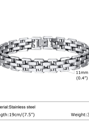 Gents Bracelet for Men Two Tone Stainless Steel Bracelets mprainbow Official Store
