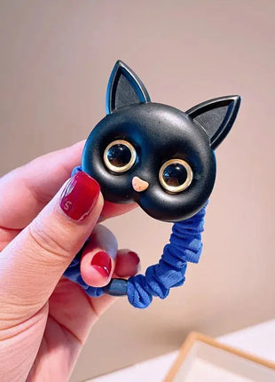 2023 New Women Cute Cat Rubber Bands Elastic Hair Bands Korean Headwear Children For Girls Lovely Hair Accessories Ornaments SYTZ Hair Accessories Store