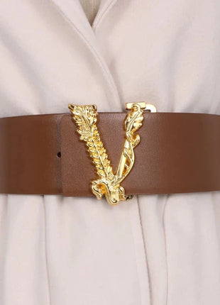 Wide V-Shaped Gold Waist Belt – Chic & Versatile Fashion Accessory™ Romance Jewelry Store