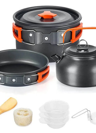 Camping Cooking Set - Outdoor Cookware & Picnic Tableware | Non-Stick Pots & Teapot Stone's Store