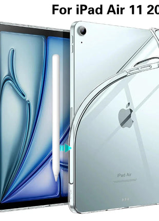 For iPad 10th 10.9 2022 7 8 9th Gen 10.2 Air 5 6 13 Case TPU Silicon Transparent Cover For iPad Pro 9.7 10.5 11 13 Mini 3 4 5 6 DUNNO Official Store