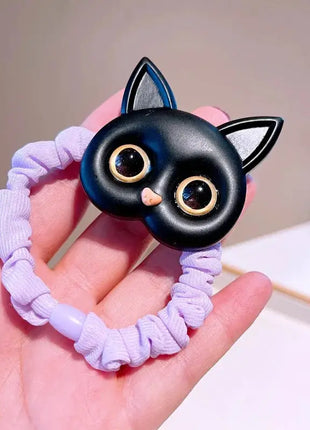 2023 New Women Cute Cat Rubber Bands Elastic Hair Bands Korean Headwear Children For Girls Lovely Hair Accessories Ornaments SYTZ Hair Accessories Store